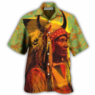 Native Style Love Peace Orange - Hawaiian Shirt - Owl Ohh - Owl Ohh