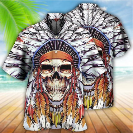 Native Style Love Peace Skull - Hawaiian Shirt - Owl Ohh - Owl Ohh
