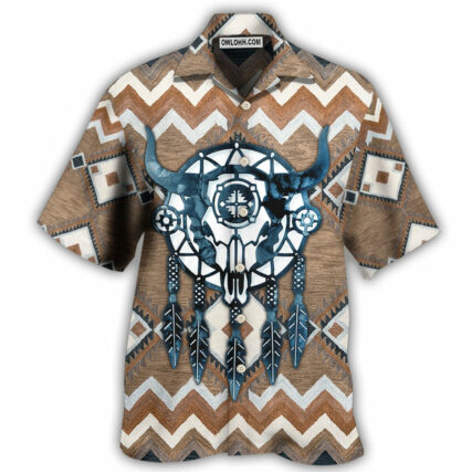 Native Style Love Peace Skull Dreamcather - Hawaiian Shirt - Owl Ohh - Owl Ohh