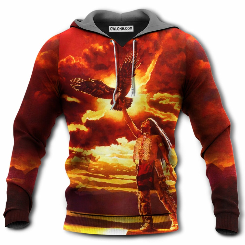 Native Sunset Style Love Peace - Hoodie - Owl Ohh - Owl Ohh