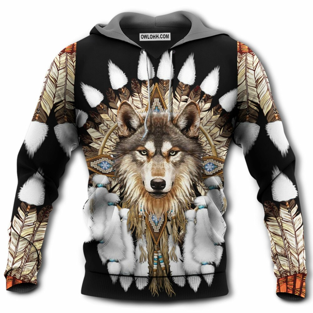 Native Wolf And Feather So Amazing - Hoodie - Owl Ohh - Owl Ohh