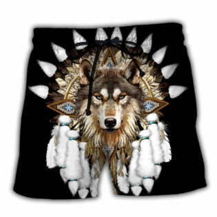 Native Wolf Basic Black Style - Beach Short - Owl Ohh - Owl Ohh