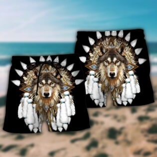Native Wolf Basic Black Style - Beach Short - Owl Ohh - Owl Ohh