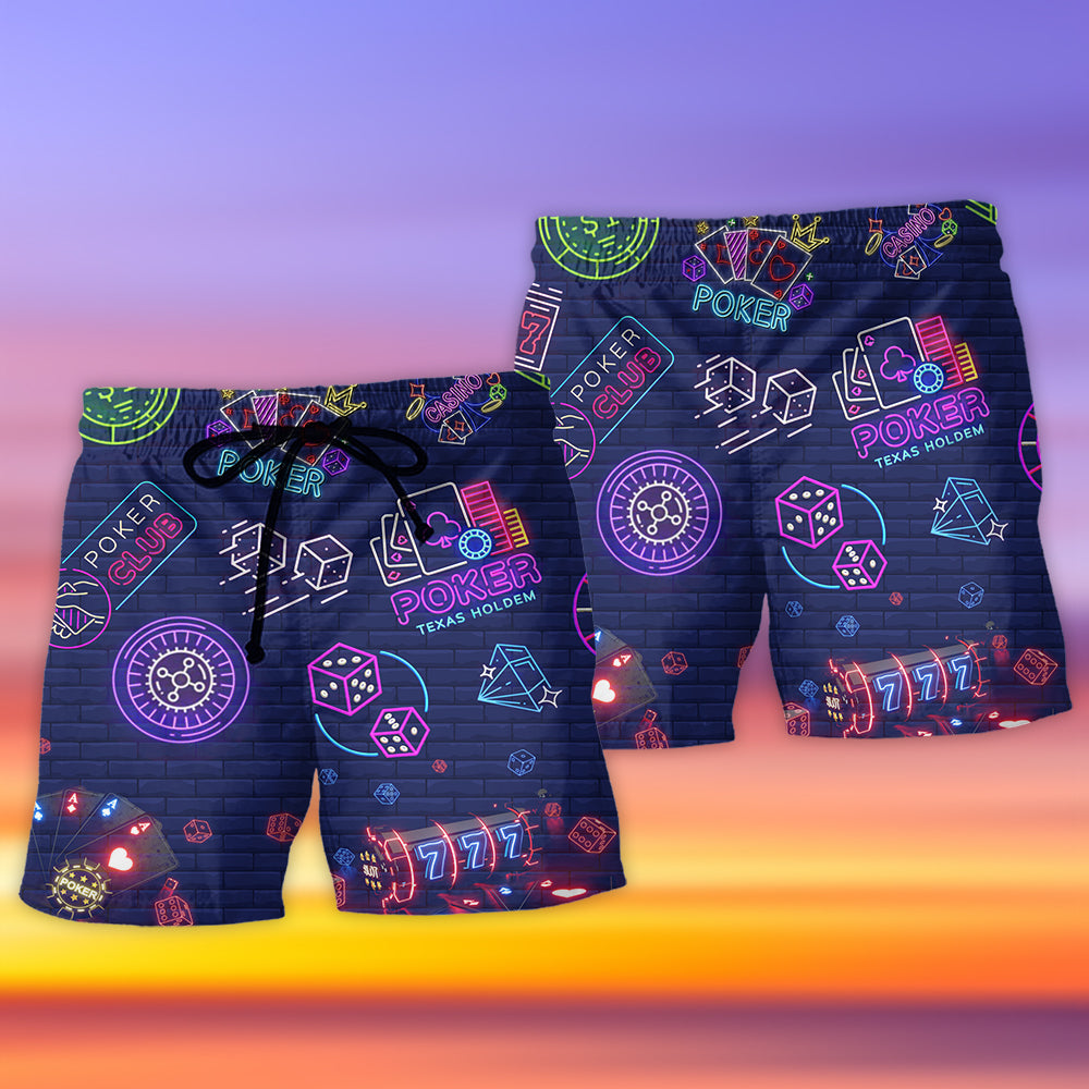 Poker Neon It's Poker Time - Beach Short - Owl Ohh - Owl Ohh