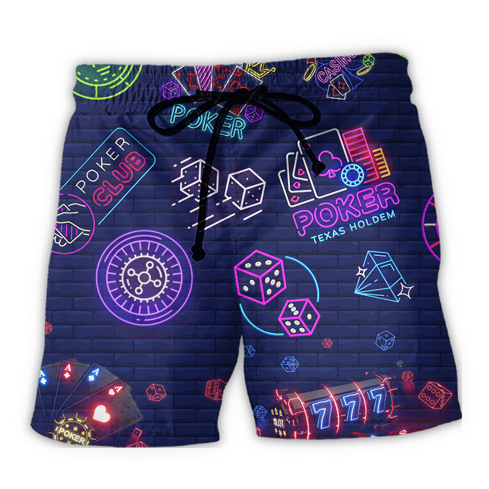 Poker Neon It's Poker Time - Beach Short - Owl Ohh - Owl Ohh