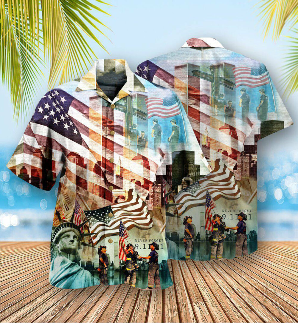 America Never Forgotten Tower Challenge Statue of Liberty - Hawaiian Shirt - Owl Ohh - Owl Ohh