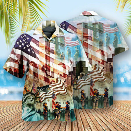 America Never Forgotten Tower Challenge Statue of Liberty - Hawaiian Shirt - Owl Ohh - Owl Ohh