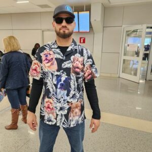 Custom Hawaiian Shirt For Cat Lovers | Personalized Kitty Lovers Gift | Flowers Pattern Black Color Aloha Shirt