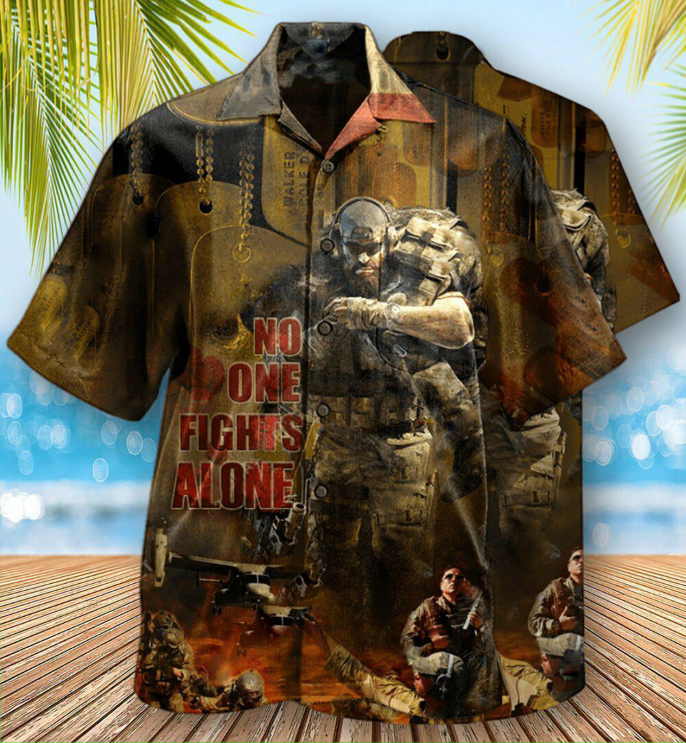 Veteran No One Fights Alone Classic Style - Hawaiian Shirt - Owl Ohh - Owl Ohh