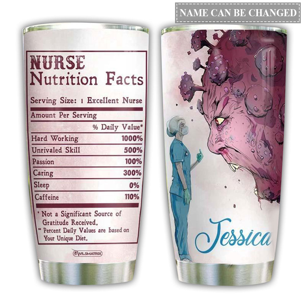 Nurse Brave Nutrition Facts Personalized - Tumbler - Owl Ohh