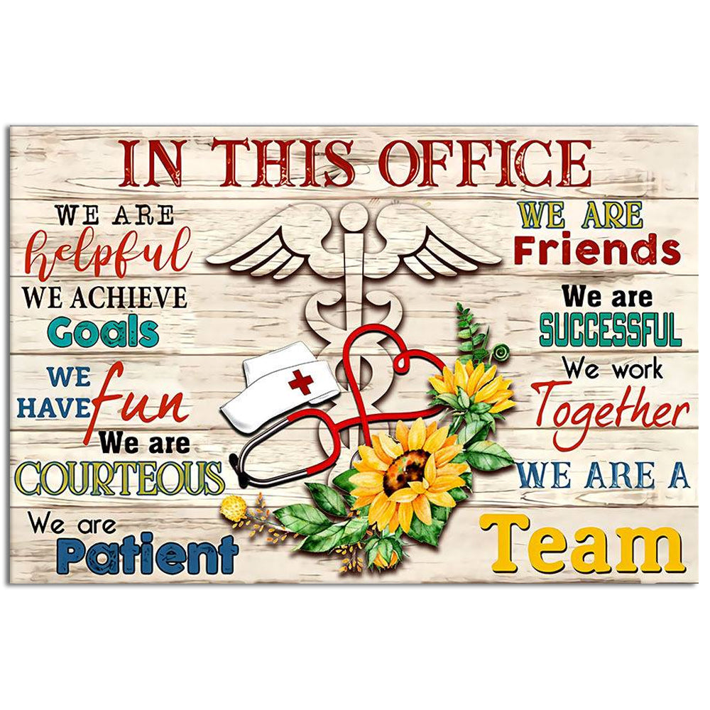 Nurse We Are Team In This Office - Horizontal Poster - Owl Ohh - Owl Ohh