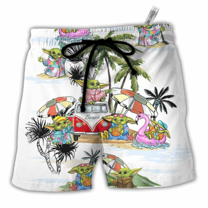 SW Cartoon Baby Yoda - Beach Short - Owl Ohh-Owl Ohh