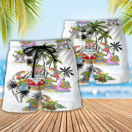 SW Cartoon Baby Yoda - Beach Short - Owl Ohh-Owl Ohh