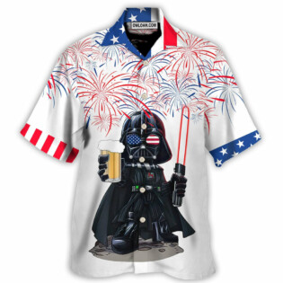Independence Day SW Darth Vader With Beer - Hawaiian Shirt - Owl Ohh-Owl Ohh
