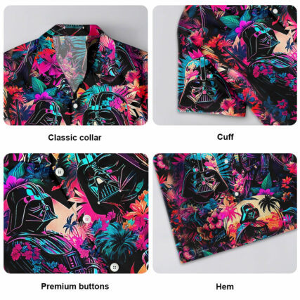 Starwars Darth Vader Synthwave Cool - Hawaiian Shirt - Owl Ohh-Owl Ohh