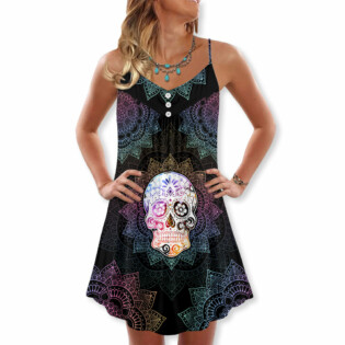 Sugar Skull Mandala Style - Summer Dress - Owl Ohh-Owl Ohh