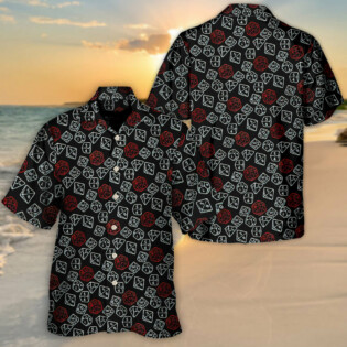 DnD Dice Red And White - Hawaiian Shirt - Owl Ohh-Owl Ohh