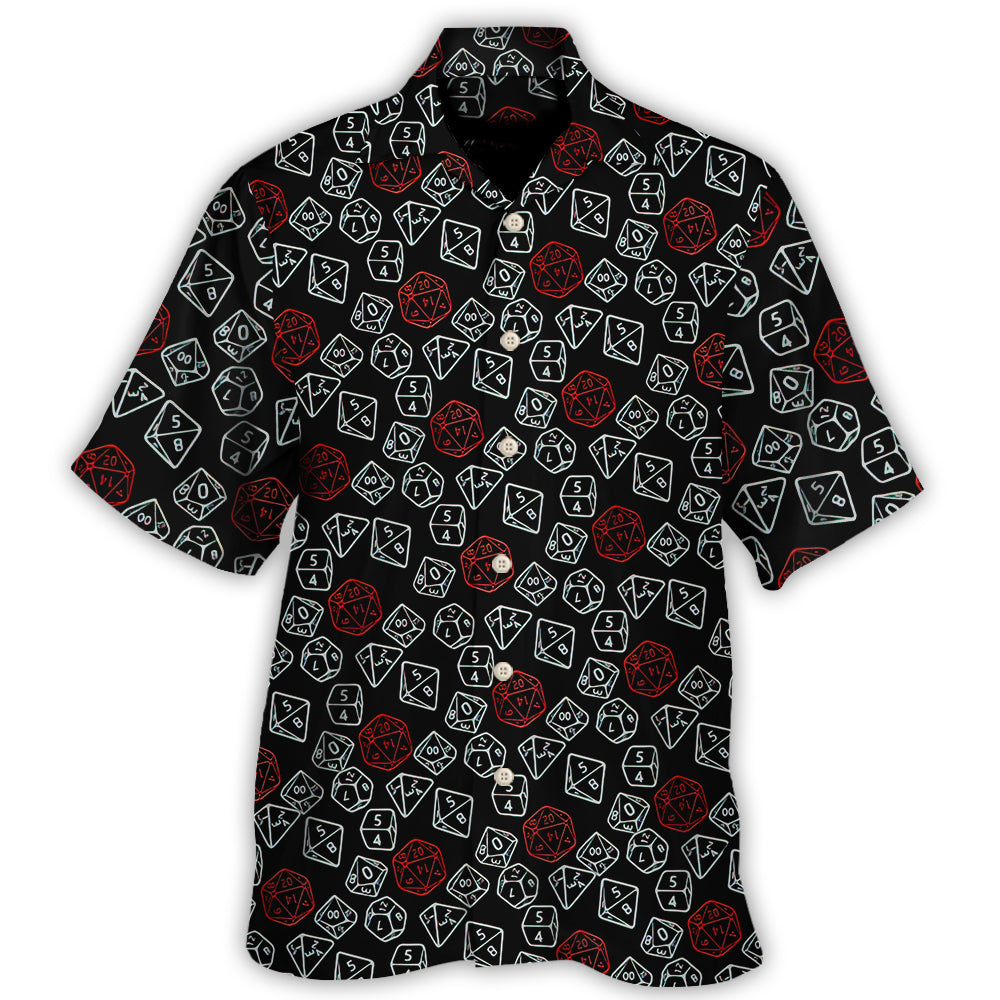 DnD Dice Red And White - Hawaiian Shirt - Owl Ohh-Owl Ohh