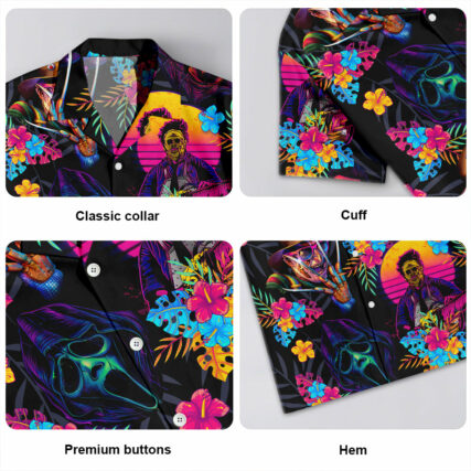 Horror Movie Characters Blood Scary Retro - Hawaiian Shirt - Owl Ohh-Owl Ohh