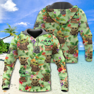 Star Wars Baby Yoda Tropical Summer Gift For Fans - Hoodie - Owl Ohh-Owl Ohh