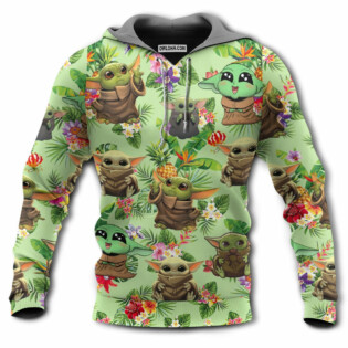 Star Wars Baby Yoda Tropical Summer Gift For Fans - Hoodie - Owl Ohh-Owl Ohh