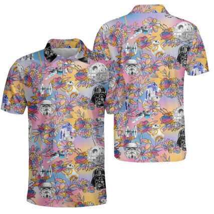 Star Wars Space Flower Colorful Gift For Fans Polo Shirt-Owl Ohh