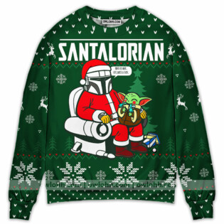 Christmas Star Wars Funny The Santalorian Star Wars Christmas - Sweater - Ugly Christmas Sweaters - Owl Ohh-Owl Ohh