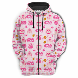 Star Wars Baby Yoda Space Pink Gift For Fans - Hoodie - Owl Ohh-Owl Ohh