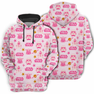 Star Wars Baby Yoda Space Pink Gift For Fans - Hoodie - Owl Ohh-Owl Ohh