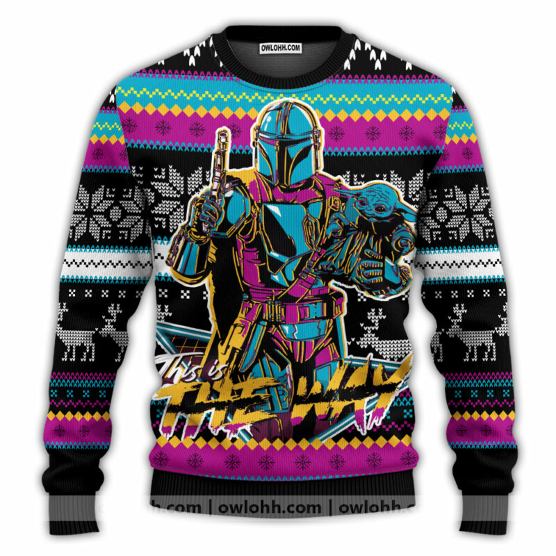 Christmas Star Wars Merry Christmas This Is The Way - Sweater - Ugly Christmas Sweaters - Owl Ohh-Owl Ohh