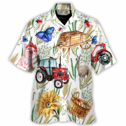 Farm Agriculture Sunflower Butterfly - Hawaiian Shirt - Owl Ohh-Owl Ohh