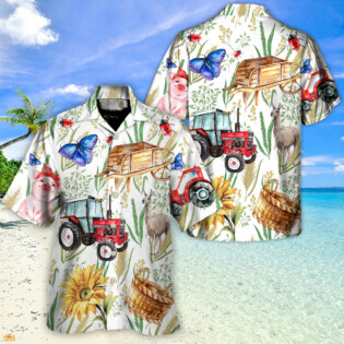 Farm Agriculture Sunflower Butterfly - Hawaiian Shirt - Owl Ohh-Owl Ohh