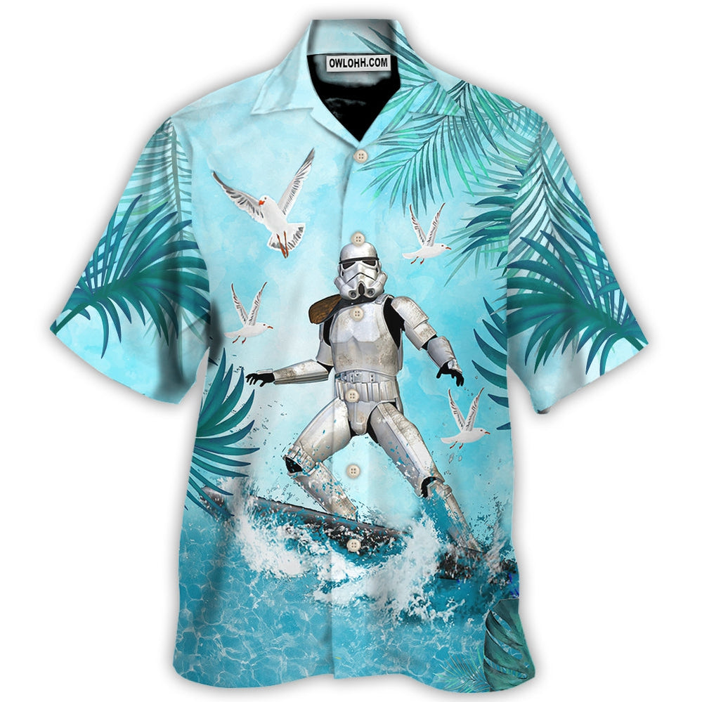 Star Wars Stormtrooper Surfing - Hawaiian Shirt For Men, Women, Kids - Owl Ohh-Owl Ohh