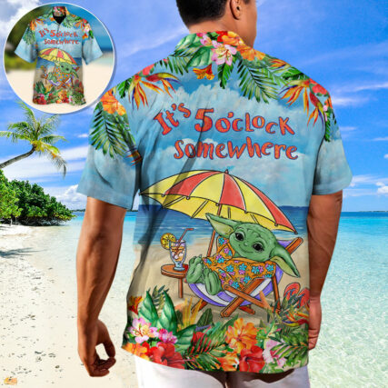 Star War Baby Yoda It’s 5 O’clock Somewhere - Hawaiian Shirt For Men, Women, Kid - Owl Ohh-Owl Ohh