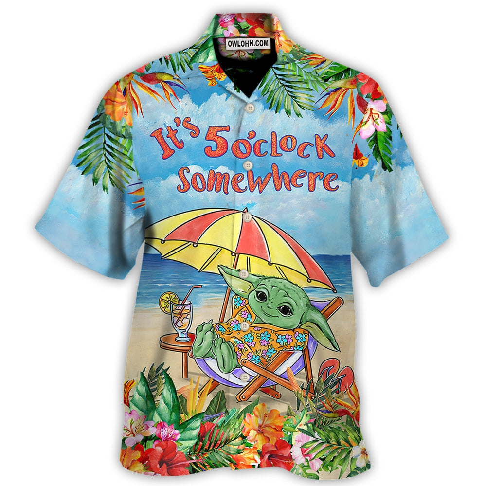 Star War Baby Yoda It’s 5 O’clock Somewhere - Hawaiian Shirt For Men, Women, Kid - Owl Ohh-Owl Ohh