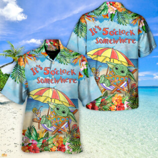 Star War Baby Yoda It’s 5 O’clock Somewhere - Hawaiian Shirt For Men, Women, Kid - Owl Ohh-Owl Ohh