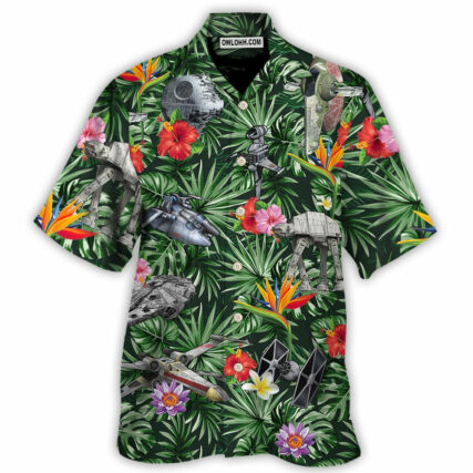 Star Wars Space Ships Tropical Forest - Hawaiian Shirt For Men, Women, Kids - Owl Ohh-Owl Ohh