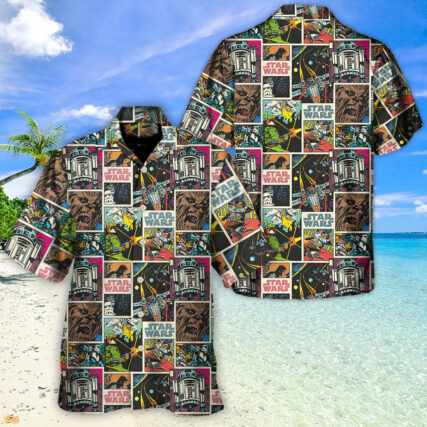 Star Wars Print Comic Pattern - Hawaiian Shirt For Men, Women, Kids - Owl Ohh-Owl Ohh