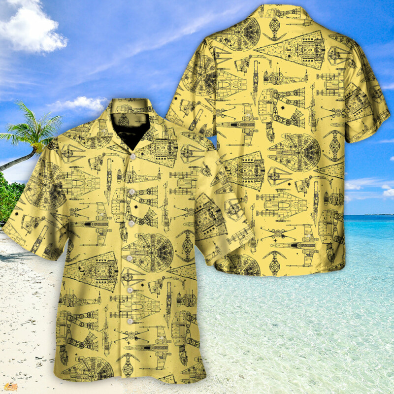 SPACE SHIPS STAR WARS YELLOW - Hawaiian Shirt For Men, Women, Kids - Owl Ohh-Owl Ohh