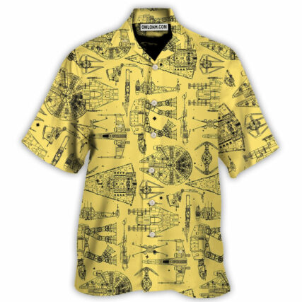 SPACE SHIPS STAR WARS YELLOW - Hawaiian Shirt For Men, Women, Kids - Owl Ohh-Owl Ohh
