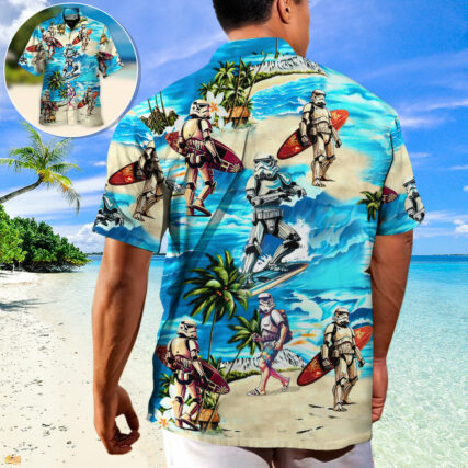 Stormtrooper Starwars Surfing - Hawaiian Shirt For Men, Women, Kids - Owl Ohh-Owl Ohh
