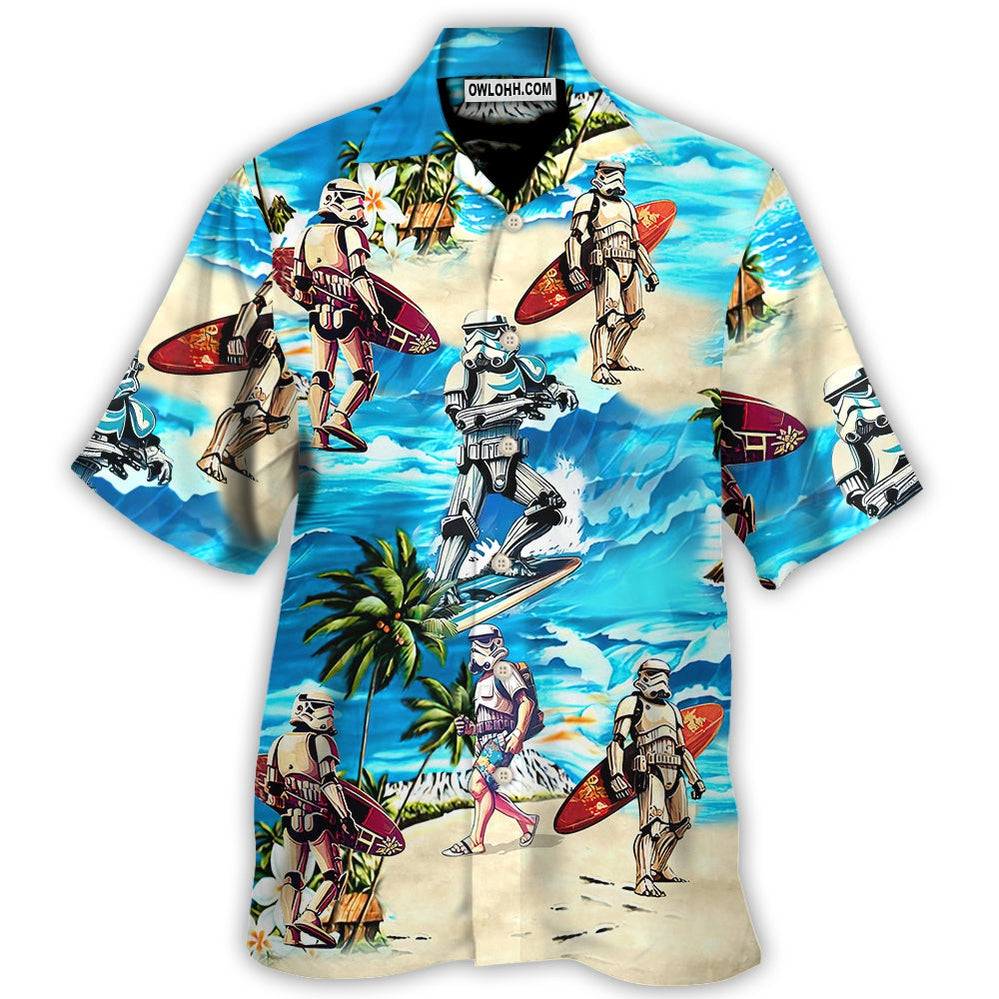 Stormtrooper Starwars Surfing - Hawaiian Shirt For Men, Women, Kids - Owl Ohh-Owl Ohh