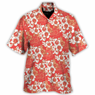 DnD Red Hawaiian Flower Style Pattern - Hawaiian Shirt - Owl Ohh-Owl Ohh
