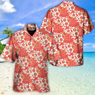 DnD Red Hawaiian Flower Style Pattern - Hawaiian Shirt - Owl Ohh-Owl Ohh