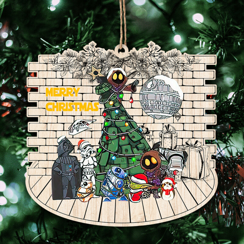 Christmas Star Wars Decorate The Christmas Tree Together Sweet Home - Shaped Wooden Ornament