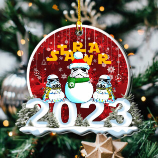 Christmas Star Wars Stormtrooper Snowman Christmas Night - Custom Shape Ornament