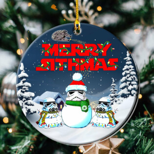Christmas Star Wars Stormtrooper Snowman - Circle Ornament