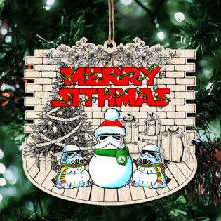 Christmas Star Wars Stormtrooper Snowman Sweet Home - Shaped Wooden Ornament