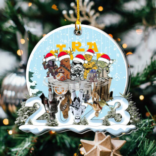 Christmas Star Wars Family Enjoying Christmas 2023 - Custom Shape Ornament