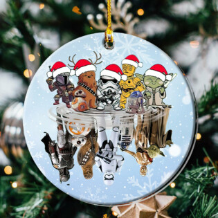 Christmas Star Wars Family Enjoying Christmas - Circle Ornament
